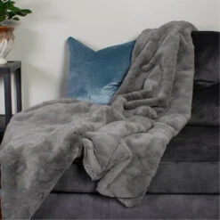 Carter 55 Inch Angora Stone Throw -Tristen shop 115 1093 4