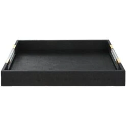 Wessex Black Faux Shagreen With Acrylic And Brass Tray