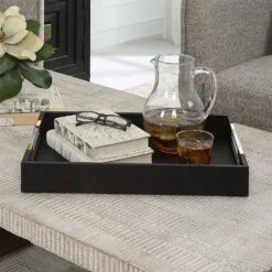 Wessex Black Faux Shagreen With Acrylic And Brass Tray 13 Wessex Black Faux Shagreen With Acrylic And Brass Tray -Tristen shop 18059 beauty