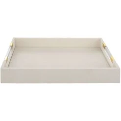 Wessex White Faux Shagreen With Acrylic And Brass Tray