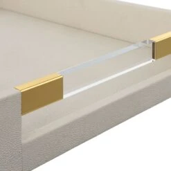 Wessex White Faux Shagreen With Acrylic And Brass Tray -Tristen shop 18060 a3 detail