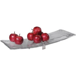 Mika Clear Art Glass And Brushed Nickel Tray 11 Mika Clear Art Glass And Brushed Nickel Tray -Tristen shop 18997 a2