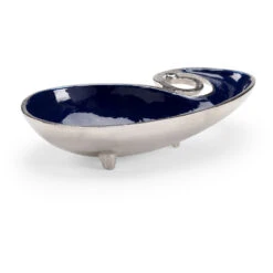 Wildwood Textured Nickel/Navy Blue Tray, Small