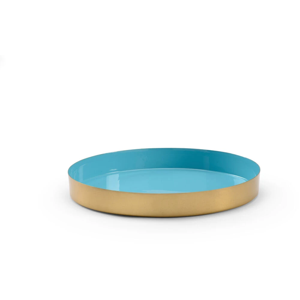 Wildwood Polished Gold/Aqua Tray, Small 3 Wildwood Polished Gold/Aqua Tray, Small