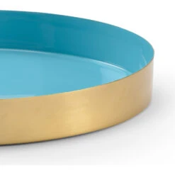 Wildwood Polished Gold/Aqua Tray, Medium -Tristen shop 302097 b