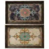 Anita Brown/Blue Tray, Set Of 2 -Tristen shop 31283