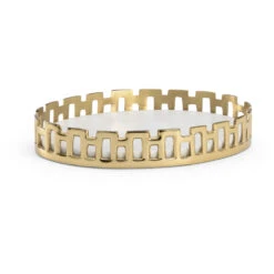 Chelsea House Antique Brass/Natural White Tray, Small