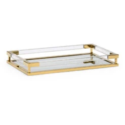 Chelsea House Clear/Antique Brass Tray