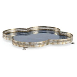 Chelsea House Lapis/Antique Silver Tray