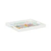 Elaine Burge White/Hand Painted/Clear Tray -Tristen shop 385164