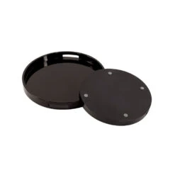 Lacquer Glossy Black Tray, Set Of 2 -Tristen shop 3c3d8729 5dc2 435d 8cbb 4a33f9b3aa8d