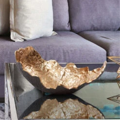 Cracked Edge Black And Gold Tray, Large -Tristen shop 41053 7