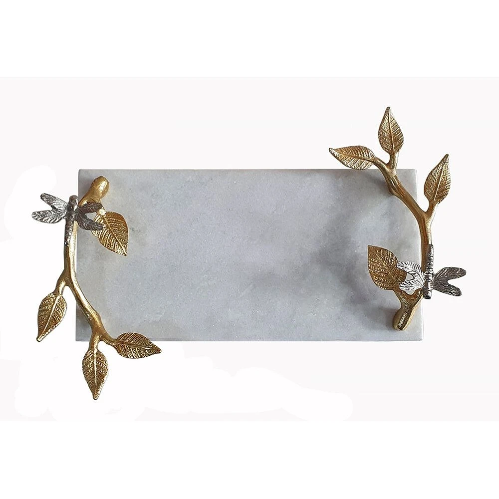 Dragonfly White And Gold Tray 4 Dragonfly White And Gold Tray - Image 2