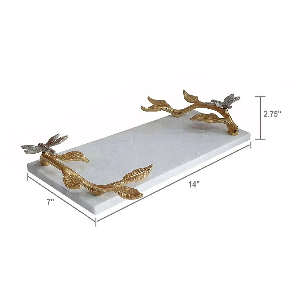 Dragonfly White And Gold Tray 6 Dragonfly White And Gold Tray - Image 4