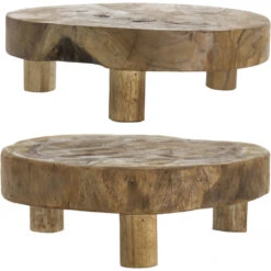 Footed Round Natural Tray