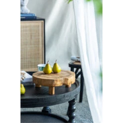 Footed Round Natural Tray -Tristen shop 78345 app 02