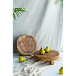 Footed Round Natural Tray -Tristen shop 78345 app 04