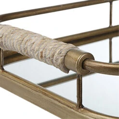 Rosea Brushed Gold With Natural Rope Trays, Set Of 2 -Tristen shop acc 104271 18014 a4 detail