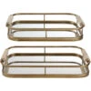 Rosea Brushed Gold With Natural Rope Trays, Set Of 2 -Tristen shop acc 104271 18014 c
