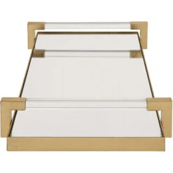 Deki Antiqued Gold Leaf And Clear Acrylic Mirrored Tray -Tristen shop acc 104399 18083 a2 side