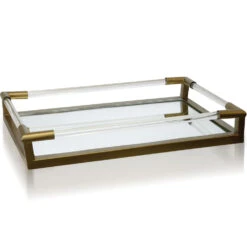 Asha Gold And Clear Decorative Tray