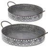 Round Gray And White Tray, Set Of 2 -Tristen shop d44155