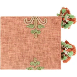 Amie 60 X 50 Inch Burnt Orange/Mint/Khaki/Tan/Coral/Ivory Throws, Rectangle