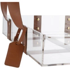 Acrylic Clear And Brown Tray -Tristen shop el70642 04