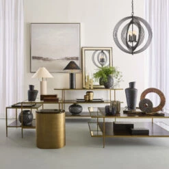 Ebony Black And Horn With Nickel Tray -Tristen shop h0807 10495 rm1