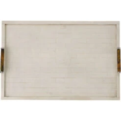 Ivory Off White And Horn With Nickel Tray -Tristen shop h0807 10496 alt3