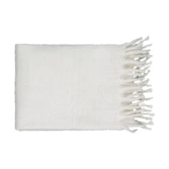 Oak 60 X 50 Inch Cream Throw, Rectangle