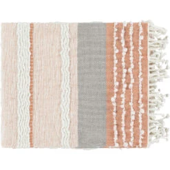 Manteo 60 X 50 Inch Dusty Coral Throw, Rectangle