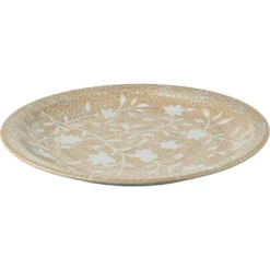 Yvonne Cream Glazed With White Tray, Charger