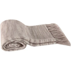 Damon 50 Inch Heathered Beige Throw