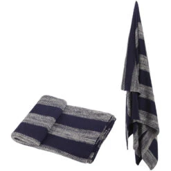 Anita 60 X 50 Inch Gray And Navy Blue Throw