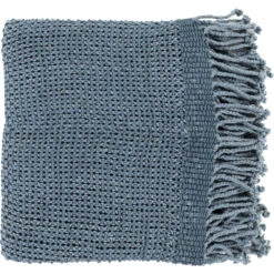 Tibey 70 X 50 Inch Light Blue Throw, Rectangle