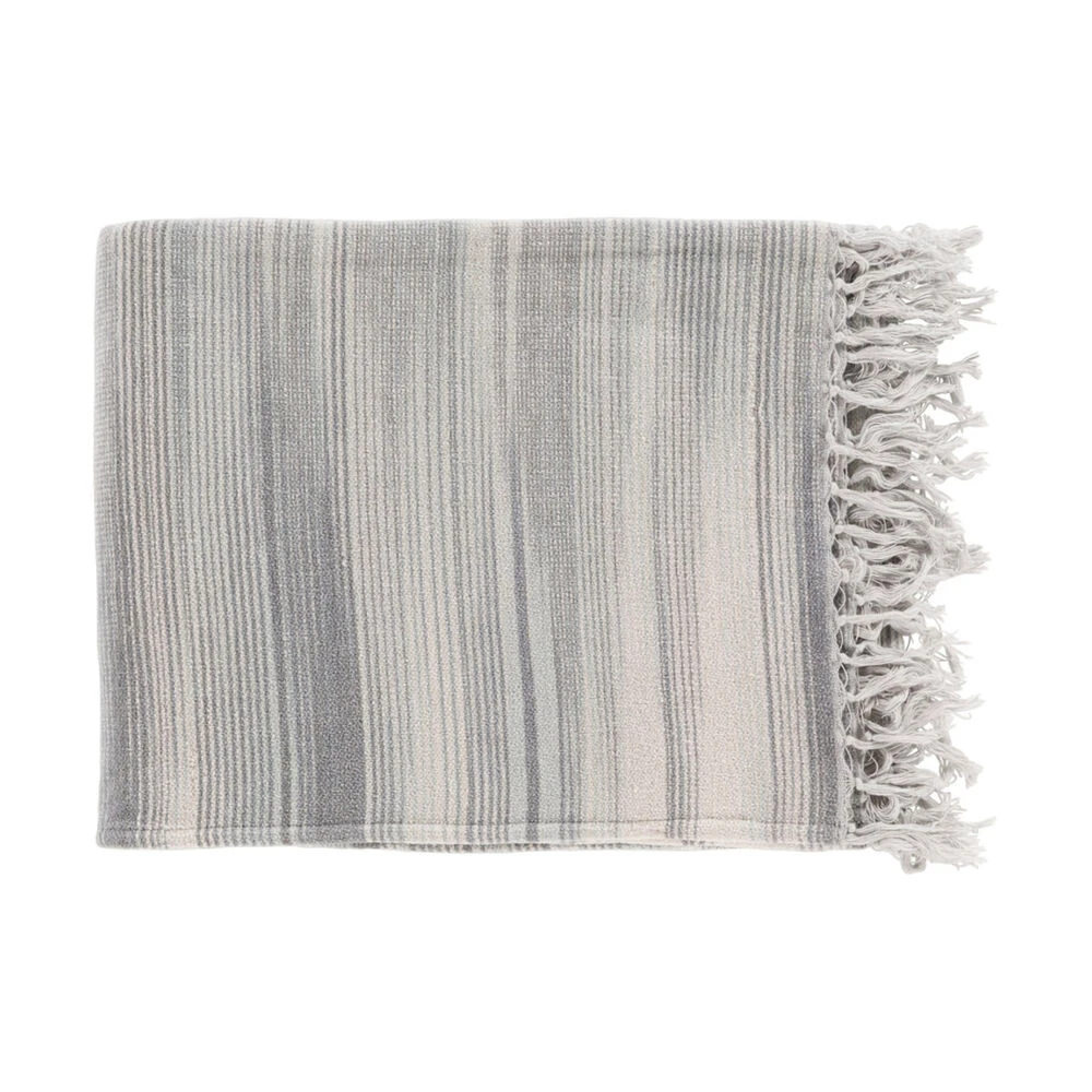 Tanga 60 X 50 Inch Grey And Grey Throw 4 Tanga 60 X 50 Inch Grey And Grey Throw - Image 2