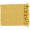 Thelma 60 X 50 Inch Mustard Throw, Rectangle -Tristen shop thm6000 5060