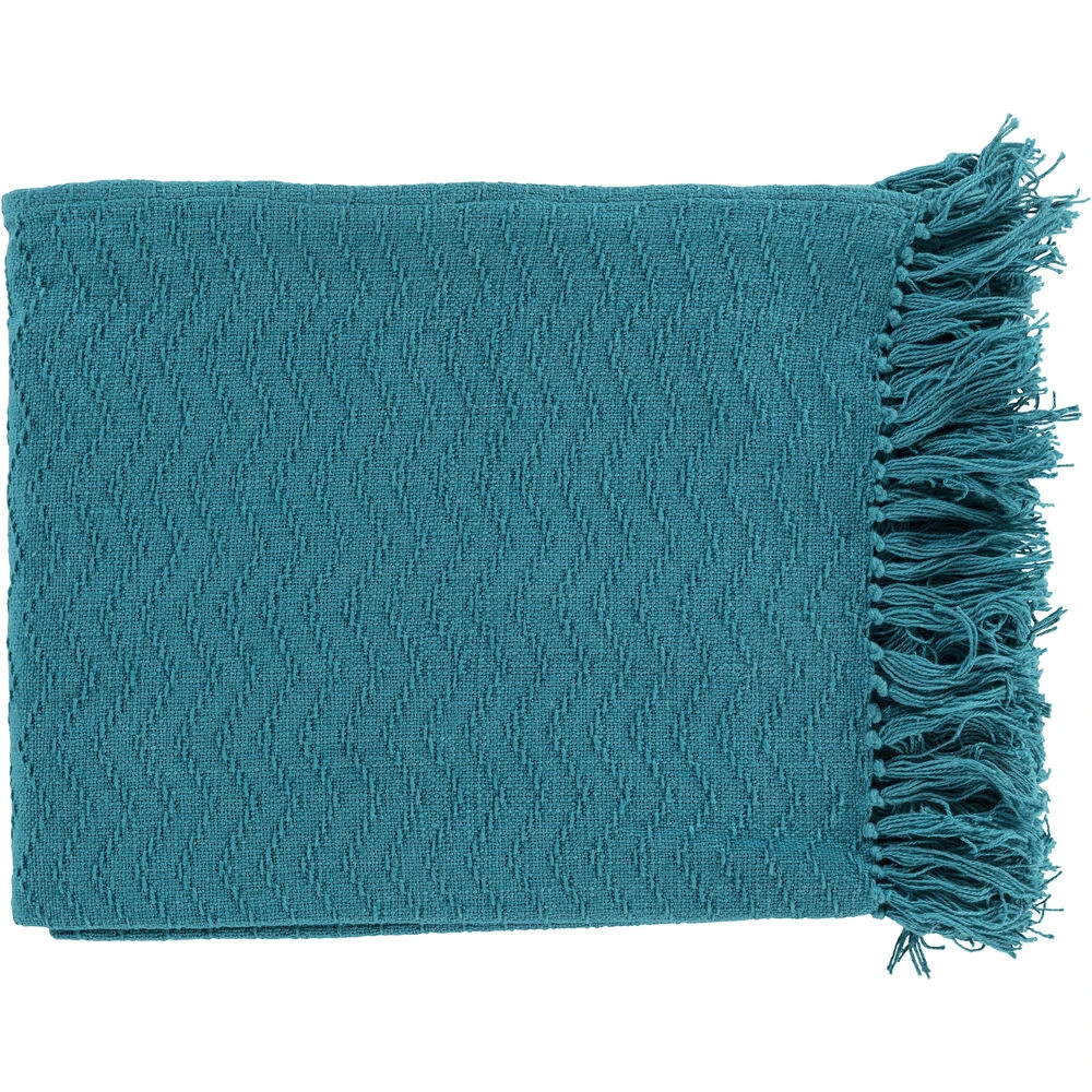 Thelma 60 X 50 Inch Aqua Throw, Rectangle 3 Thelma 60 X 50 Inch Aqua Throw, Rectangle