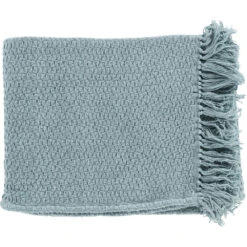 Tressa 60 X 50 Inch Pale Blue Throw, Rectangle