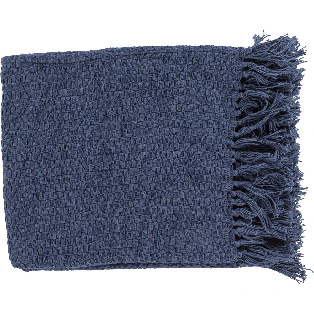 Tressa 60 X 50 Inch Navy Throw, Rectangle 3 Tressa 60 X 50 Inch Navy Throw, Rectangle
